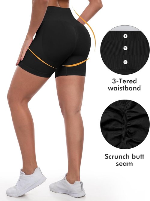 ATHVOTAR Women's High Waisted Gym Shorts - Seamless Butt Lifting Scrunch Design | Perfect for Workouts