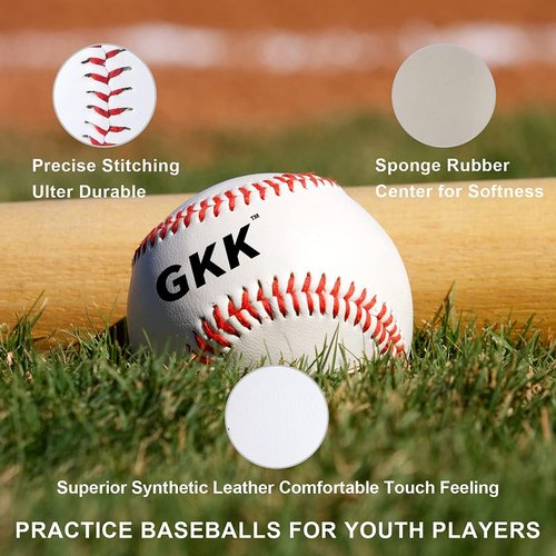 GKK Baseball 12-Pack Training Balls - 9-Inch Safety Baseballs for Youth & Adult Practice