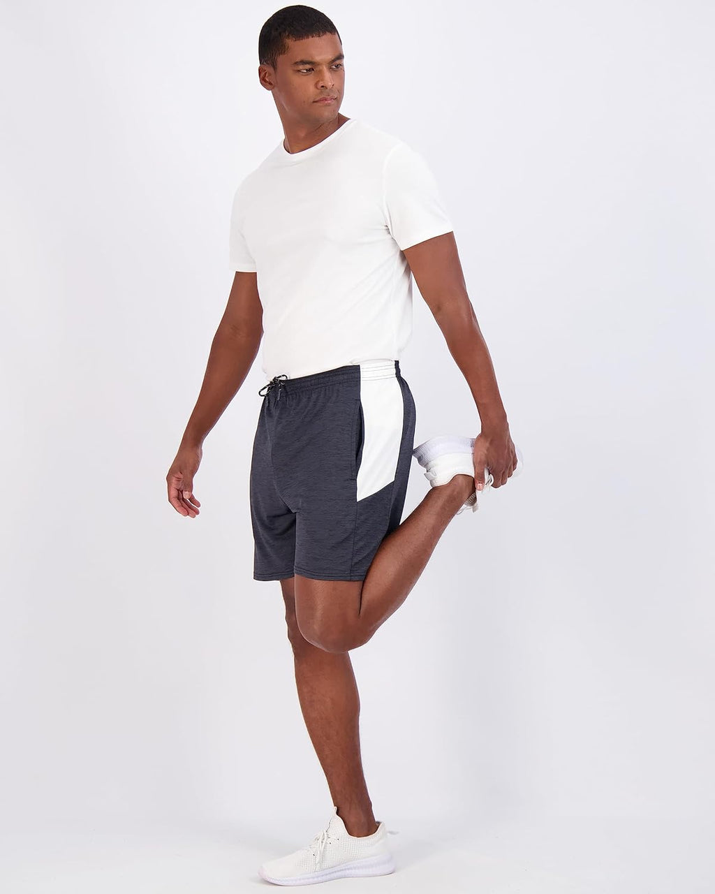 Real Essentials Men's Dry-Fit Running Workout Shorts - 5" Inseam, Pockets & Drawstring | Big & Tall Available