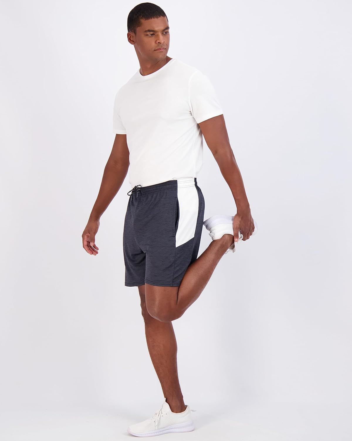 Real Essentials Men's Dry-Fit Running Workout Shorts - 5" Inseam, Pockets & Drawstring | Big & Tall Available