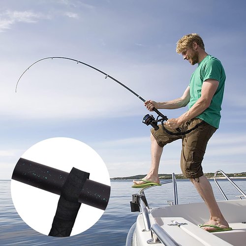 Kayaking Paddle Leash - Stretchable Coiled Tether for Kayak & Fishing Rod | Extends to 59 Inches (Black)