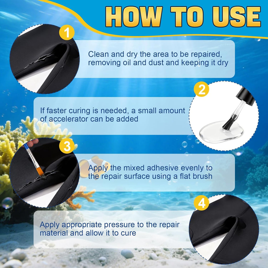 Wader Repair Kit - Transparent Repair Glue for Tears & Holes in Waders, Diving Suits & PVC Gear