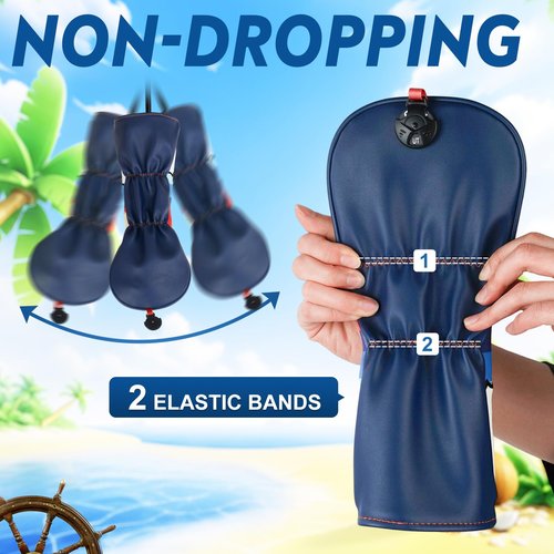 LZFAN Golf Club Head Cover Golf Head Cover Driver Headcover Fairway Wood Headcover Hybrid Club Head Cover AIOHA Blue