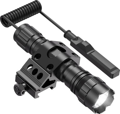 Feyachi Tactical Flashlight - 1200 Lumen LED Light with Picatinny Rail Mount & Pressure Switch