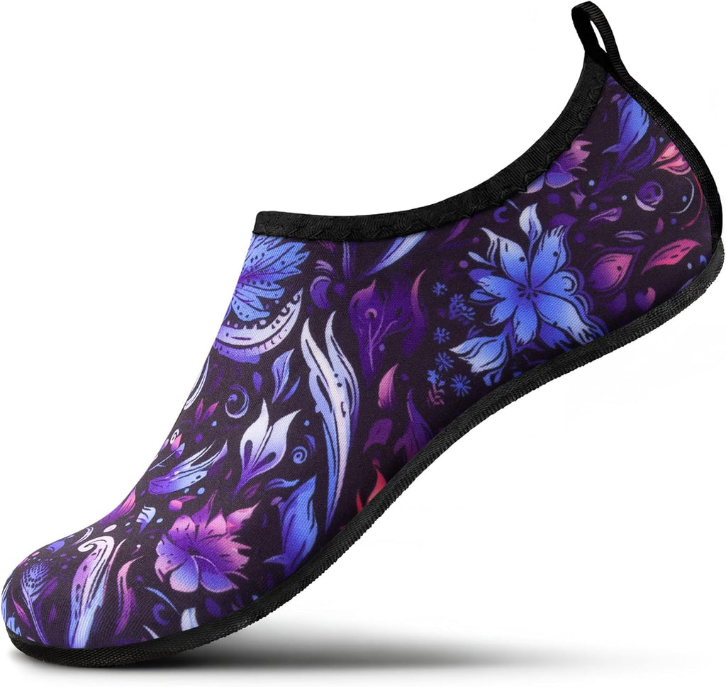 SEEKWAY Water Shoes - Quick-Dry Aqua Socks for Men & Women | Non-Slip Barefoot Design in Black