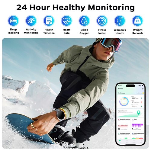 Emerhome Ultra-Thin Smart Ring for Women Men,Sleep Tracker Ring with Heart Rate, Waterproof Fitness Ring for Activity Monitoring/Steps/Calories,No Subscription Fee,for iSO & Android (Glod,11#)