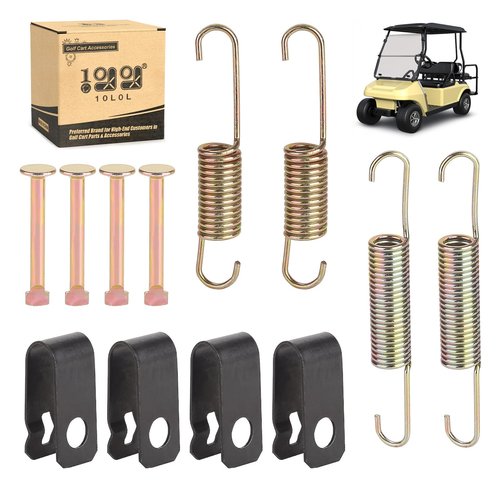 10L0L Brake Shoes Spring Kit for Club Car DS Precedent Golf Carts 1980-UP, Replace OEM 1018163-01 1011466
