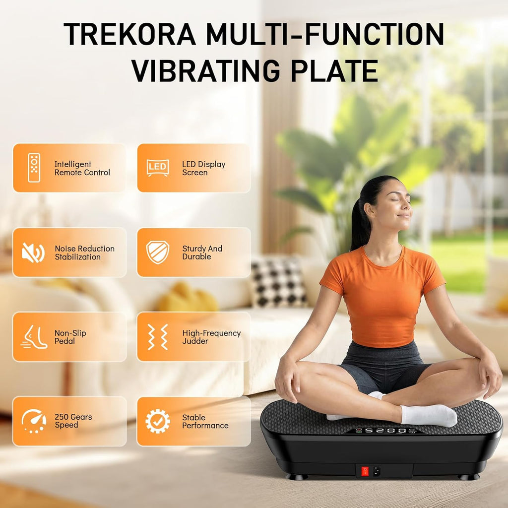 Skiennix Vibration Plate Exercise Machine - 2026 Vibrating Fitness Platform for Lymphatic Drainage | 400 Lbs Capacity with Remote Control