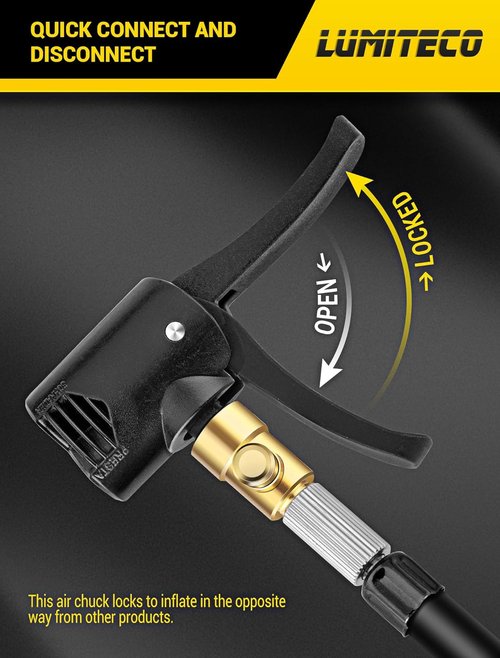 Locking Presta Schrader Air Chuck - Dual Head Pump Nozzle with 1/4" F-NPT Quick Connect for Bike Tires