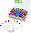 Skiennix 600PCS Sewing Pins - Pearlized Ball Head Quilting Pins for Fabric & Craft Projects | 1.5 Inch Multicolor