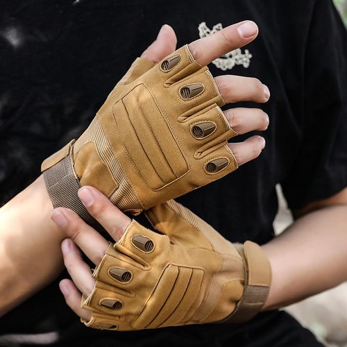 NuCamper Tactical Gloves - Half Finger Touchscreen Design for Men | Perfect for Hunting, Cycling, and Work