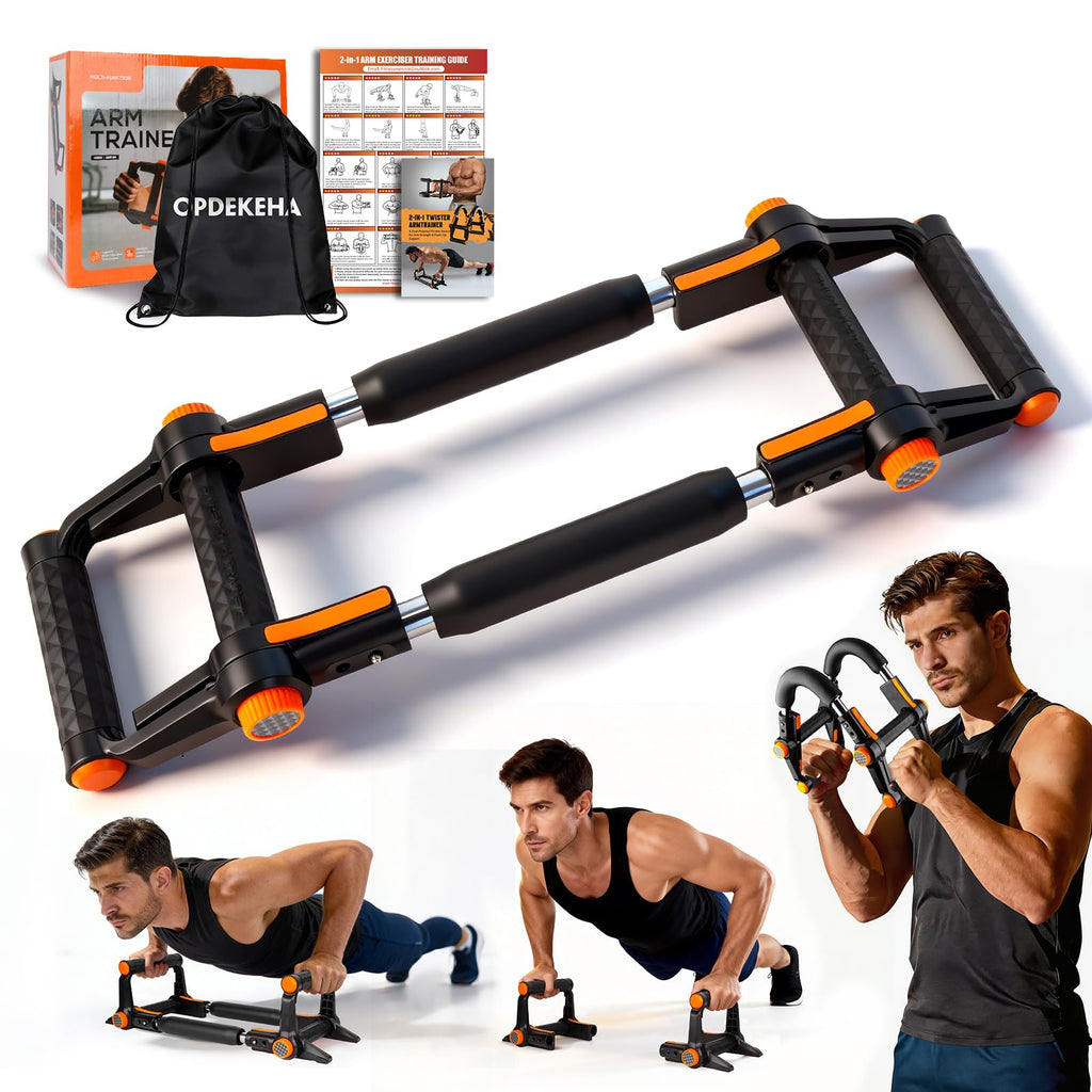 Twister Arm Trainer, 3 in 1 Adjustable Chest Trainer for Men with Poster & Storage Bag, Multifunctional Push up Bar, Home Gym Chest Workout Equipment for Arm Strengthening Chest Builder (130-150 lbs)