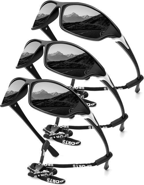 KALIYADI Polarized Sunglasses for Men - UV Protection Sports Eyewear | 4 Pack for Fishing, Driving, Cycling