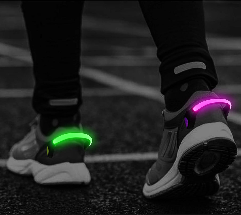 PROLOSO Shoe Lights - 8 Pack Clip-On Safety Lights for Night Running, Walking & Cycling