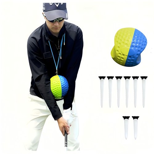 HERZ Golf Training Aid Ball - Impact & Body Connection Swing Trainer | Fix Slicing, Scooping & Chicken Wing | Memory Foam Golf Practice Equipment with Adjustable Lanyard for Golfers