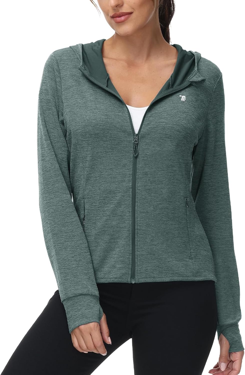 TBMPOY Women's UPF 50+ Sun Protection Hoodie - Lightweight Long Sleeve Jacket for Hiking & Outdoor Activities