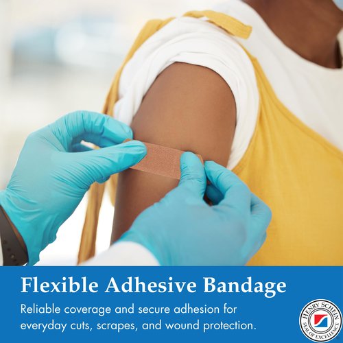 Henry Schein Sterile Adhesive Fabric Bandages, 1" x 3" – Box of 400 Flexible, Breathable Strips – Soft, Stretchable Wound Covers for First Aid, Medical Use, Clinics & Emergency Kits