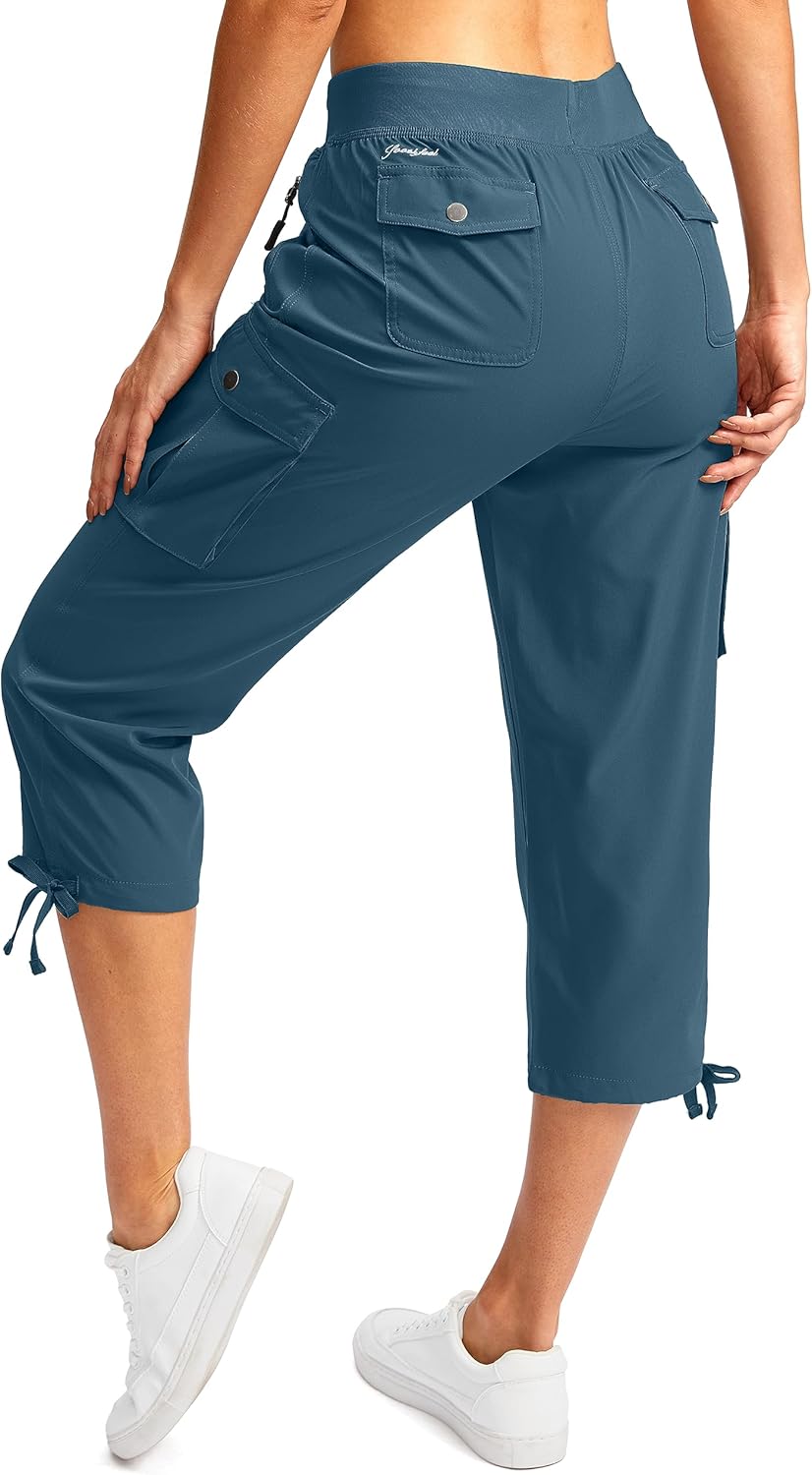 Soothfeel Women's Cargo Capris - Lightweight Quick-Dry Travel Pants with 6 Pockets | Summer Casual Wear
