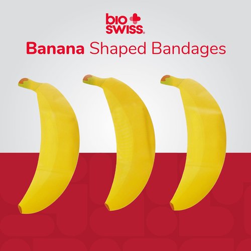 BioSwiss Self-Adhesive Bandage Set - Banana Shaped, Latex Free, Sterile Wound Care | 50 Count