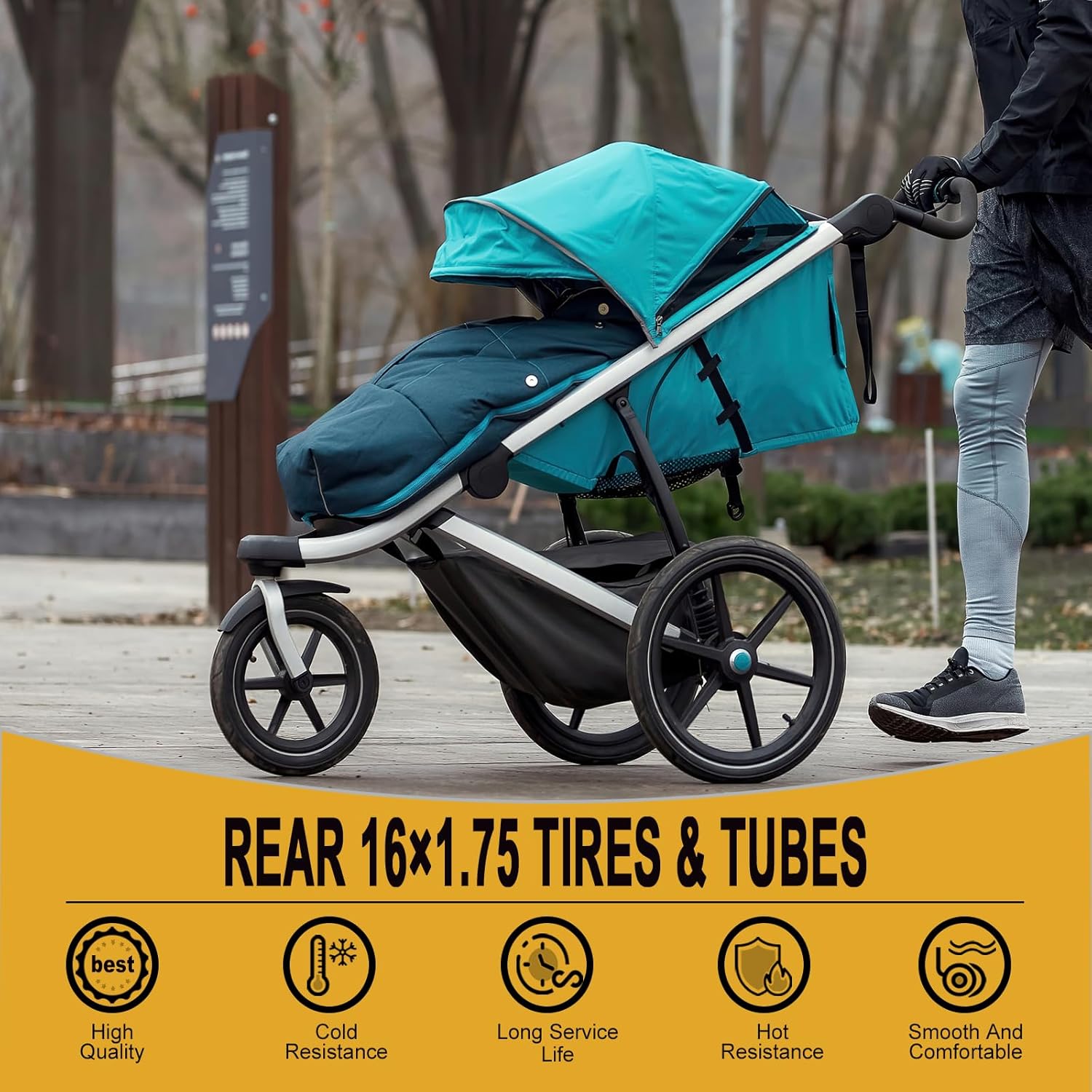 BOB Stroller Tires - 16x1.75/2.125 Replacement Tires & Tubes for Revolution SE & Duallie Joggers | 2 Sets
