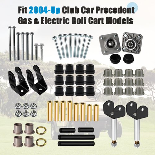 Panglong Club Car Precedent Deluxe Front End Repair Kit, Front End Rebuild Kit, Contain Front Wheel Hub, King Pin, Suspension Bearing Bushing, Suitable for 2004-Up Precedent-102289401,102357701