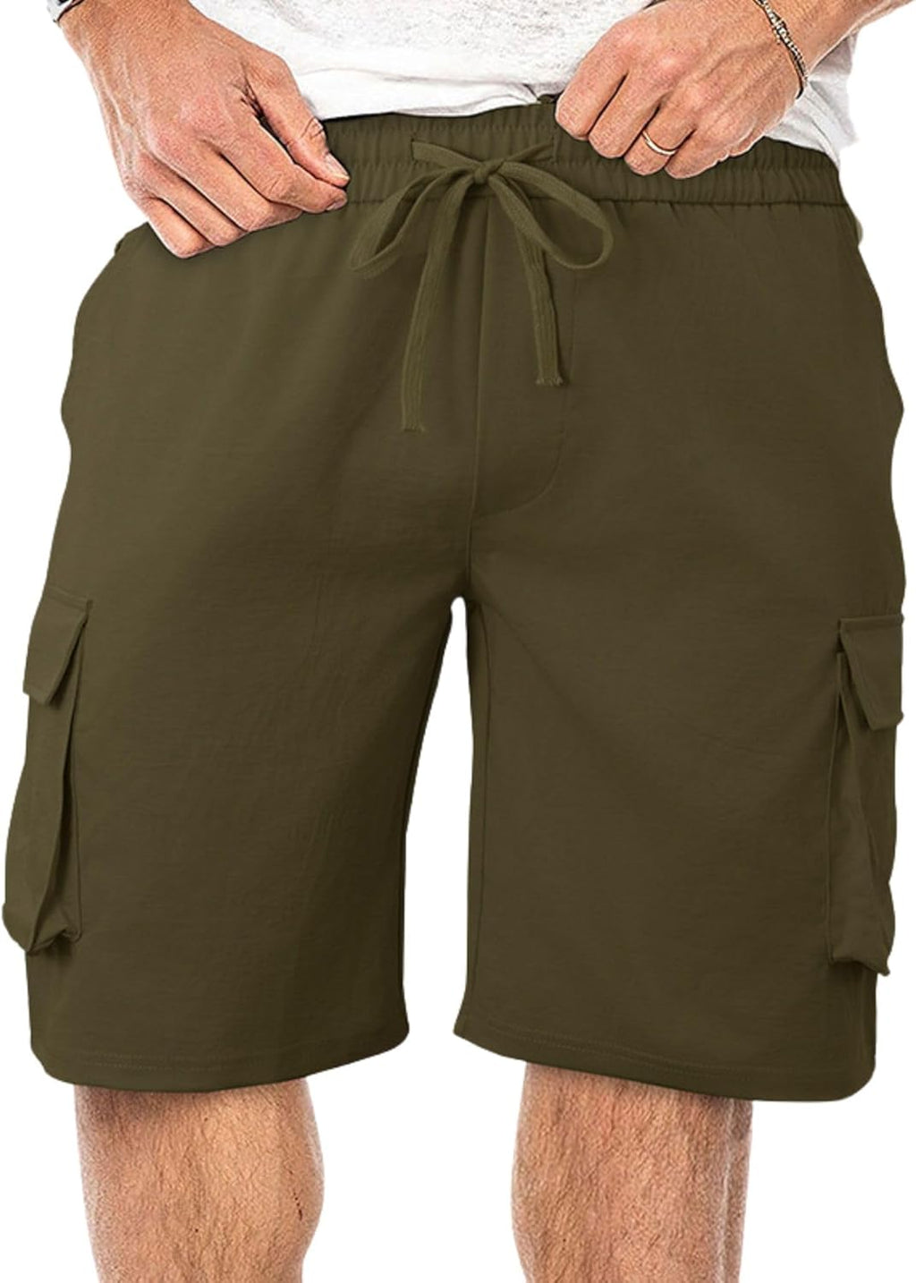 ZOCANIA Men's Cargo Shorts - Summer Sport Shorts with Elastic Waist & Pockets | Comfortable Fit