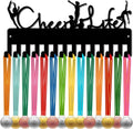 CREATCABIN Medal Holder - Sports Medal Hanger Display Rack with 14 Hooks | Black, 11.4 x 5.1 Inch