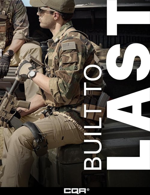 CQR Men's Tactical Pants - Lightweight Water Resistant Ripstop Cargo Pants for Outdoor Adventures