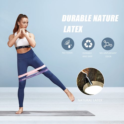 Polygon Resistance Bands and Booty Band. Natural Latex Elastic Bands for Stretching, Fitness. Non-Slip Fabric Bands for Legs and Butt, Glute & Hip Workout. Exercise Bands for Men & Women.