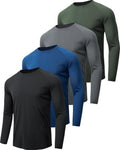 MLYENX Long Sleeve Workout Shirts for Men - UPF 50+ UV Protection, Quick Dry, 7 Pack