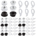 Keadic 60Pcs 3 Size Bicycle Wheel Axle Nut and Safety Washer Kit, Hub Flanged Axle Nut Hardware Parts and Wheel Retaining Hooks Repair Set for Mountain Road Folding Bike Front and Rear Wheel