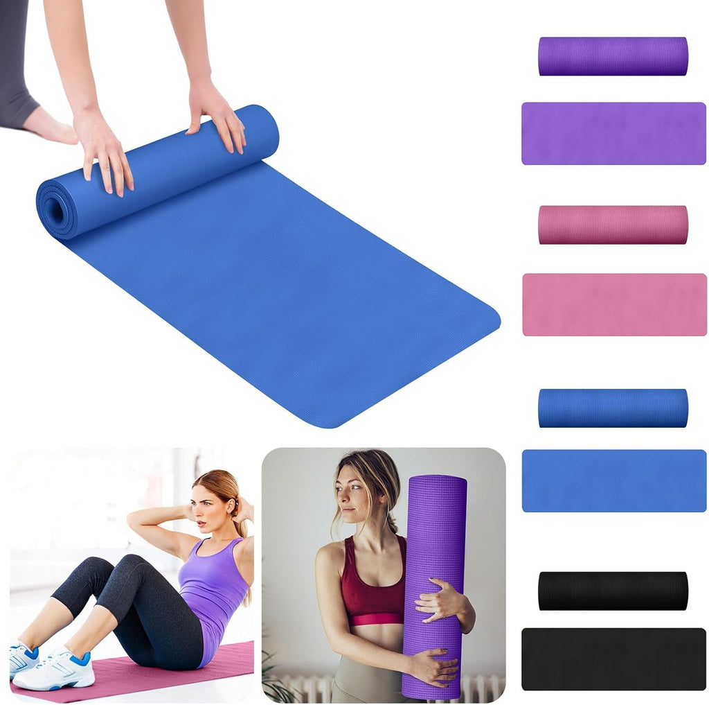 Skiennix Yoga Mat - Thick Non-Slip Anti-Tear Exercise Mat with Carrying Strap | Large for Home & Gym Workouts