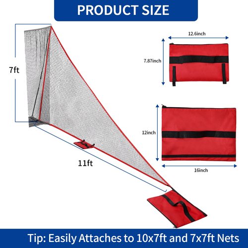 Golf Shank Net, Compatible with 10ft x7ft & 10ft x10ft Golf Hitting Nets, Indoor/Outdoor Practice for Backyard, Garage, Simulator Enclosure, Includes 4 Sand Bags, Reinforced Mesh Design