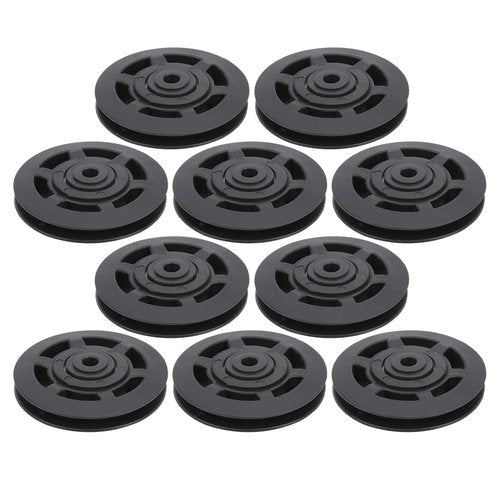Keenso Bearing Pulley Wheel, 10Pcs/Set 95mm Pulley Universal Nylon Bearing Pulley Wheel Replacement Gym Fitness Equipment Combination fitness products