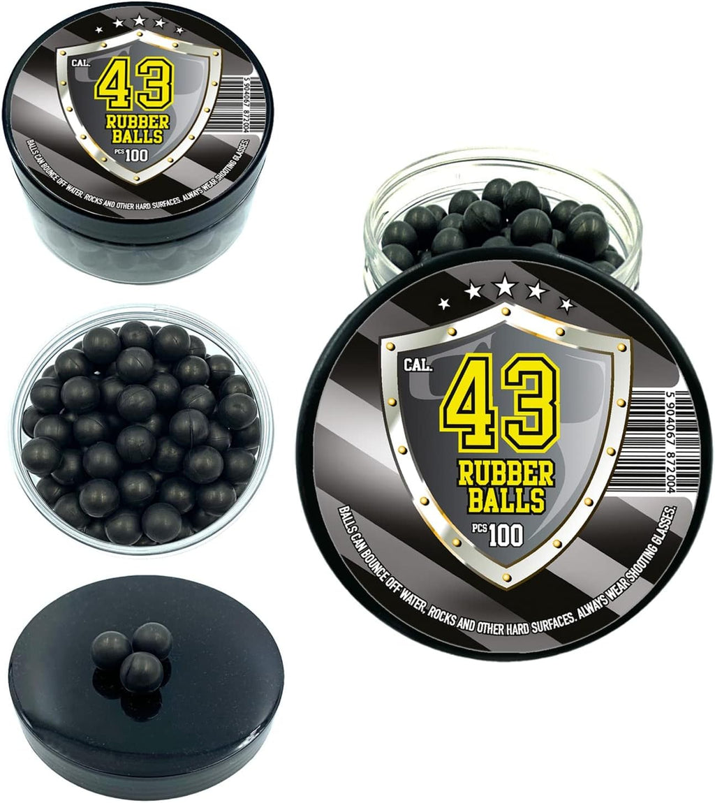 Skiennix .43 Caliber Hard Rubber Paintballs - 100 Reusable Projectiles for Home Defense & Training