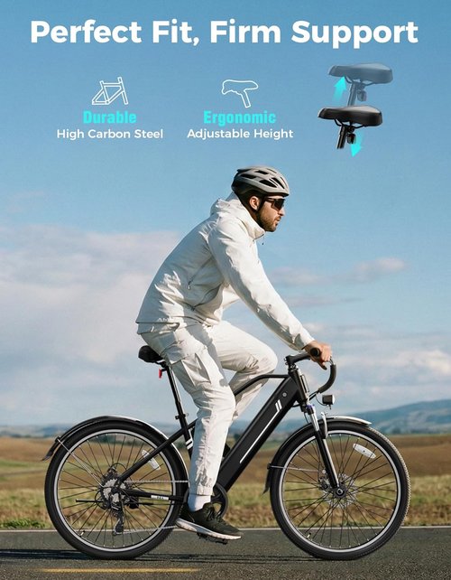Jasion 26" Electric Bike - Removable Battery Ebike with 3 Modes, 7-Speed, 1200W Motor | Max 28MPH, 50 Miles