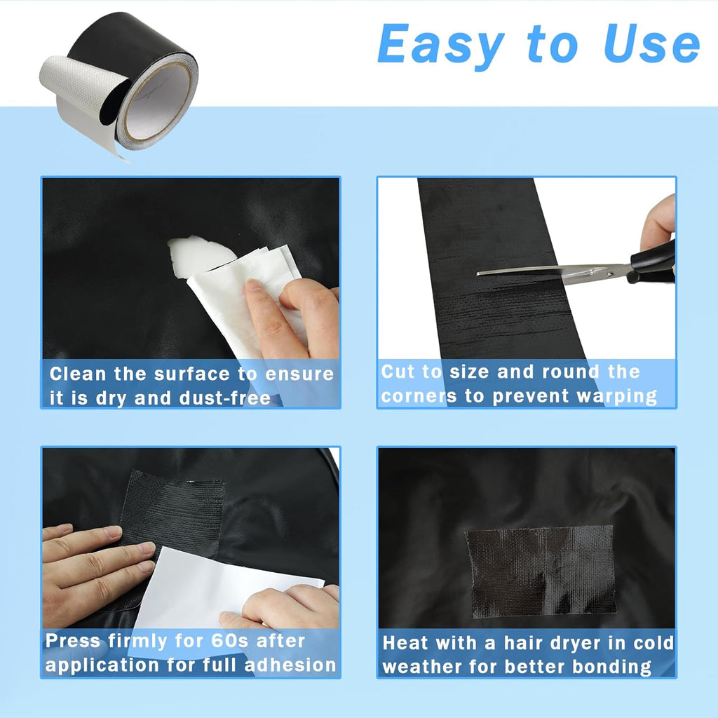 RV Awning Repair Tape - Heavy Duty Waterproof Fabric Repair Kit | UV Proof for Canvas, Tarp & Tent (3in x 25ft)