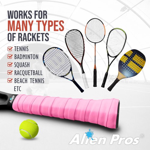 ALIEN PROS 12 Grips Gray & White New Model M-Tac Tennis Racket Grip Tape - Wrap Your Racquet for High Performance