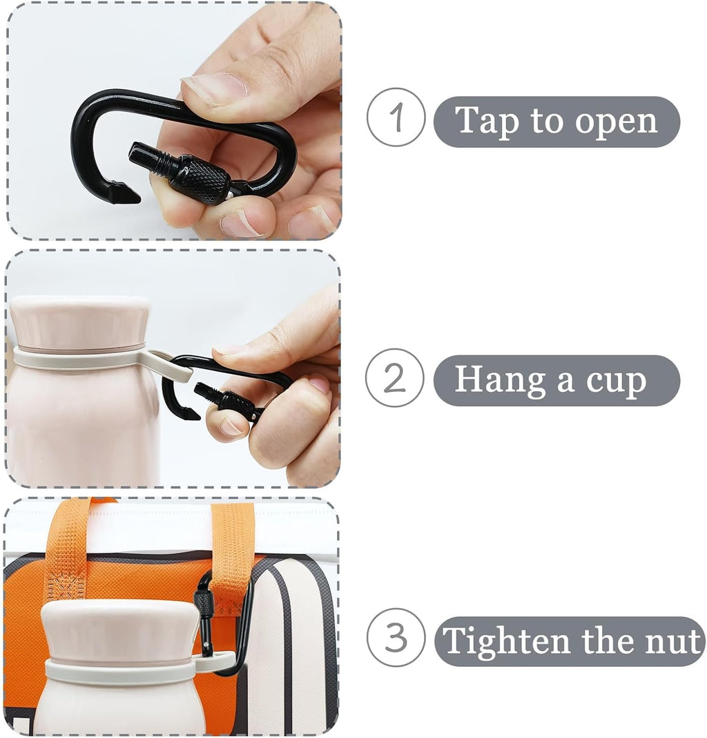 YUCHIYA D-Shape Carabiner Clasp - 8 Pack Mini Keychain Clips, 2.2 Inch Aluminum Alloy for Outdoor Use