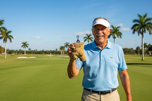 Senior Ol Nut Caddy Golf Pouch Men - Funny Gag Gift Premium PU Leather Up to 5 Balls and Tees Bag Dad Husband Glove Polo Fun Sack (1Pk Ol Nut Caddy Pouch)