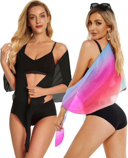 CHICGAL Beach Sarong Wrap Skirt - Sheer Bikini Cover-Up for Women | 2-Piece Swimwear Set