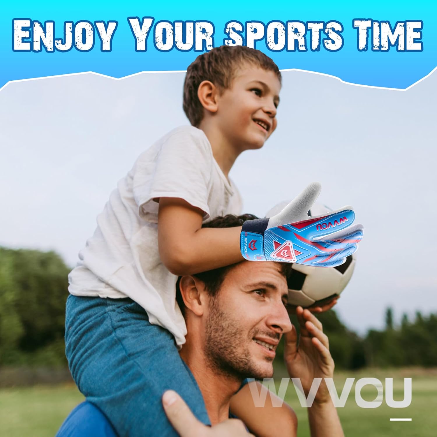 WVVOU Goalkeeper Gloves - Youth Soccer Goalie Gloves with Double Protection & Super Grip