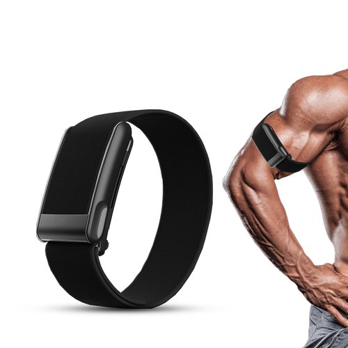 DADO HydroKnit Waterproof Bicep Nylon Sport Band Compatible with WHOOP 5.0, One, Peak, and Life | Elastic Fast-Drying Comfortable Strap for Active Lifestyles (Black, Life/MG)