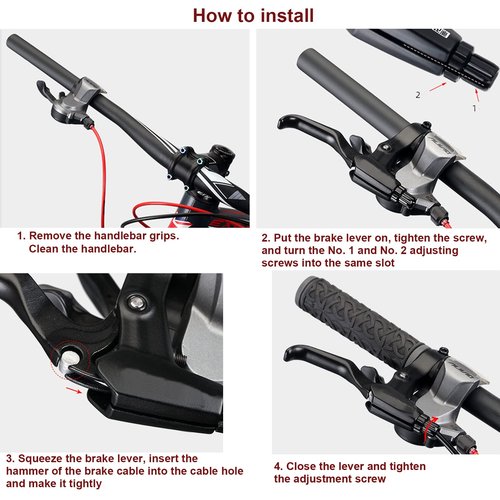 Mimoke Bike Brake Set Front and Rear Bike C Brake Caliper Include Inner and Outer Cables and Bike Brake Levers Kit Aluminum Alloy for MTB Road Bike
