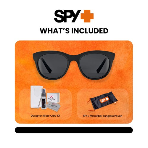 Spy Boundless 6700000000118 53 MM Black/Gray Cateye Sunglasses for Men for Women +Bundle with Accessory Eyewear Kit