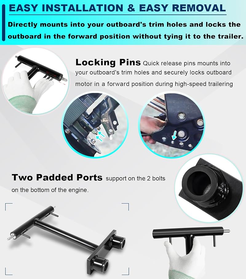 Locking N’ Stow Transom Saver for Mercury OptiMax Outboard Trailing Motors