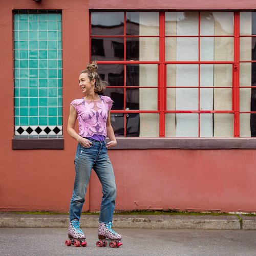 Lenexa Savanna Roller Skates for Ladies - Indoor/Outdoor Quad Skates for Women and Girls (Pink, Ladies 10)