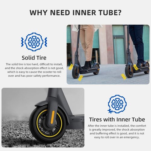 ulip (2 Pack) 60/70-6.5 Inner Tube 10 Inch Scooter Tube Replacement Camera Straight Valve for Ninebot Max G30 G30D G30LP G30E Scooters and Other Universal 10 inch Scooters