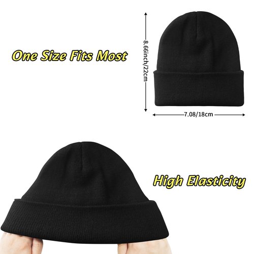 NPQQUAN 3 Packs Unisex Beanie Hats for Men Women Winter Knit Beanies Black+Darkgray+Lightgrey