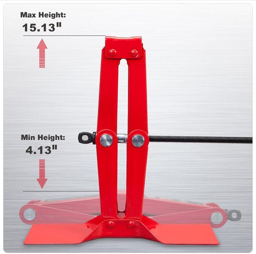 BIG RED T10152 Steel Scissor Lift Jack - 1.5 Ton Capacity Car Kit in Red